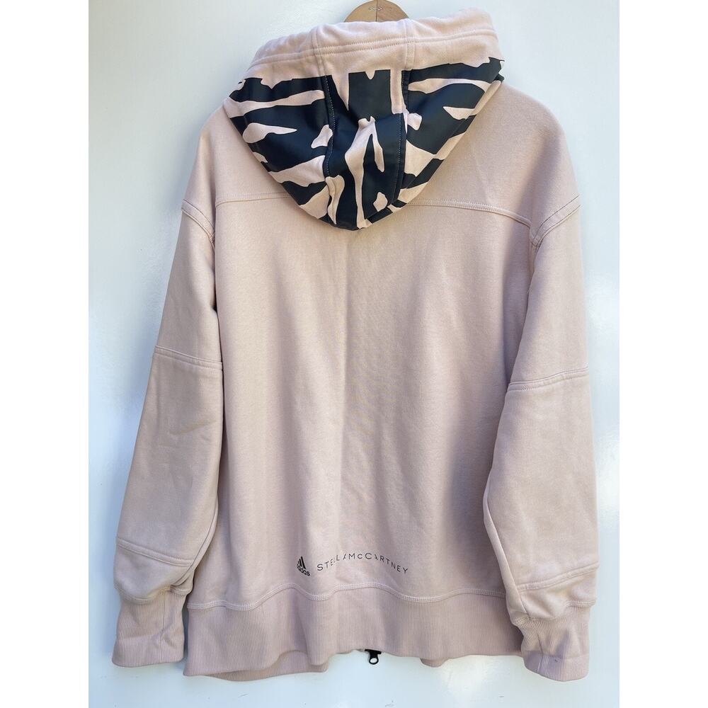Adidas Stella Mccartney ASMC FZ Hooded Sweatshirt Zip Up Blush Black Size L - Picture 5 of 6